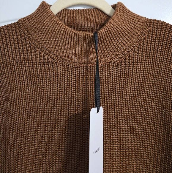 VARLEY Panama Knit Colorblock Metallic Caramel Cafe Sweater Sz S NWT - Picture 6 of 12